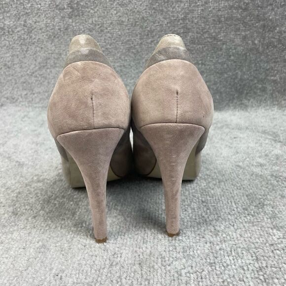 Nine West Panout Brown Suede Open Toe Pump Heels Women’s Size 9 - Picture 4 of 7